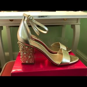 Lilly Pulitzer Gold Metallic Heels, Size 9.5